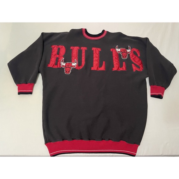 Vintage Chicago‎ Bulls Legends Athletic Crewneck Big Logo Spellout Mens Size XXL